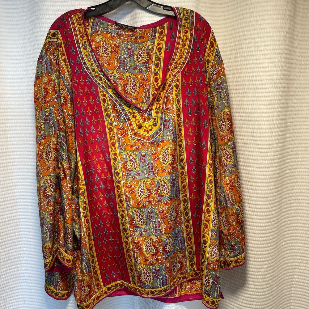 Tolani Multicolor Paisley Blouse